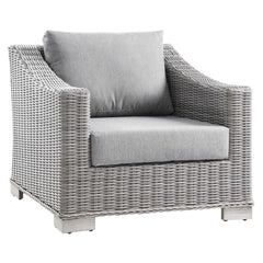 Conway Light Gray 5-Piece Outdoor Patio Wicker Rattan Furniture Set - 104x114" - Ornate Home