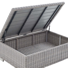 Conway Light Gray 5-Piece Outdoor Patio Wicker Rattan Furniture Set - 114x127" - Ornate Home