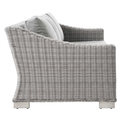 Conway Light Gray 5-Piece Outdoor Patio Wicker Rattan Furniture Set - 114x127" - Ornate Home