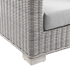 Conway Light Gray 5-Piece Outdoor Patio Wicker Rattan Furniture Set - 114x127" - Ornate Home