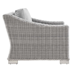 Conway Light Gray 5-Piece Outdoor Patio Wicker Rattan Furniture Set - 114x127" - Ornate Home