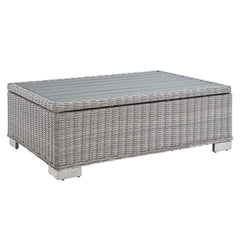 Conway Light Gray/Gray 4-Piece Sunbrella Outdoor Patio Wicker Rattan Furniture Set - 68x150" - Ornate Home