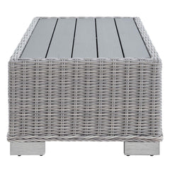 Conway Light Gray/Gray 4-Piece Sunbrella Outdoor Patio Wicker Rattan Furniture Set - 91x150" - Ornate Home