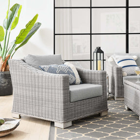 Conway Light Gray/Gray Outdoor Patio Wicker Rattan Armchair - Ornate Home