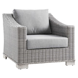 Conway Light Gray/Gray Outdoor Patio Wicker Rattan Armchair - Ornate Home