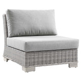 Conway Light Gray/Gray Outdoor Patio Wicker Rattan Armless Chair - Ornate Home