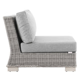 Conway Light Gray/Gray Outdoor Patio Wicker Rattan Armless Chair - Ornate Home