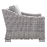 Conway Light Gray/Gray Sunbrella Outdoor Patio Wicker Rattan Armchair - Ornate Home