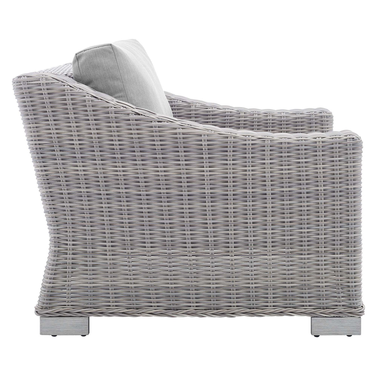 Conway Light Gray/Gray Sunbrella Outdoor Patio Wicker Rattan Armchair - Ornate Home