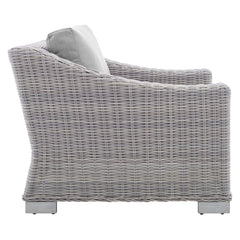 Conway Light Gray/Gray Sunbrella Outdoor Patio Wicker Rattan Armchair - Ornate Home