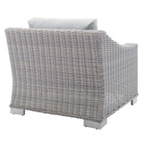 Conway Light Gray/Gray Sunbrella Outdoor Patio Wicker Rattan Armchair - Ornate Home