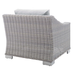 Conway Light Gray/Gray Sunbrella Outdoor Patio Wicker Rattan Armchair - Ornate Home