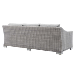 Conway Light Gray/Gray Sunbrella Outdoor Patio Wicker Rattan Sofa - Ornate Home