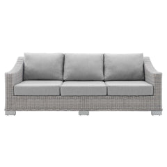 Conway Light Gray/Gray Sunbrella Outdoor Patio Wicker Rattan Sofa - Ornate Home