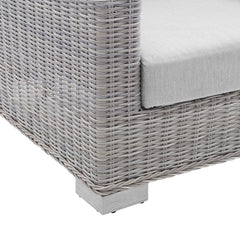 Conway Light Gray/Gray Sunbrella Outdoor Patio Wicker Rattan Sofa - Ornate Home
