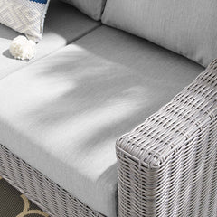 Conway Light Gray/Gray Sunbrella Outdoor Patio Wicker Rattan Sofa - Ornate Home