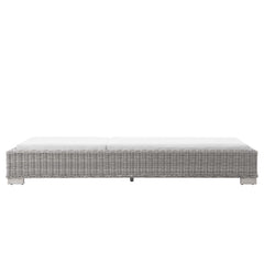 Conway Light Gray/White Outdoor Patio Wicker Rattan Chaise Lounge - Ornate Home