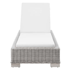 Conway Light Gray/White Outdoor Patio Wicker Rattan Chaise Lounge - Ornate Home