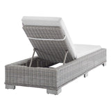 Conway Light Gray/White Sunbrella Outdoor Patio Wicker Rattan Chaise Lounge - Ornate Home