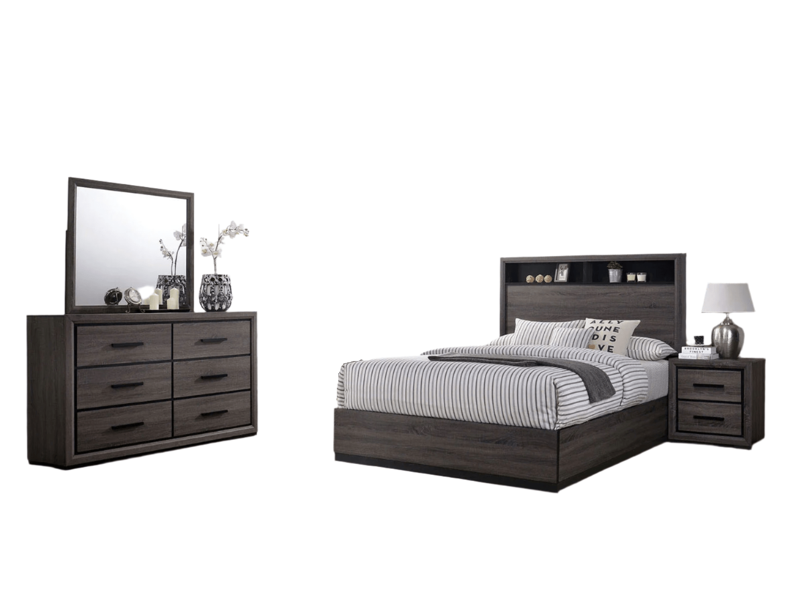 Conwy Gray 4 Pc. Queen Bedroom Set - Ornate Home