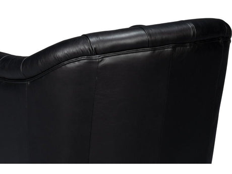 Coolidge Black Leather Swivel Chair - Ornate Home