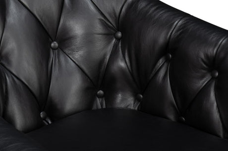 Coolidge Black Leather Swivel Chair - Ornate Home