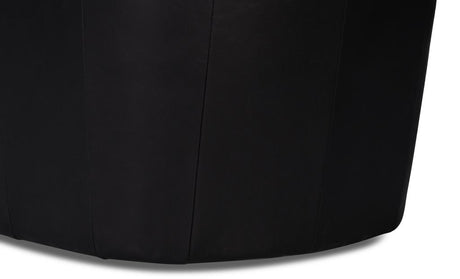 Coolidge Black Leather Swivel Chair - Ornate Home