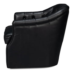 Coolidge Black Leather Swivel Chair - Ornate Home