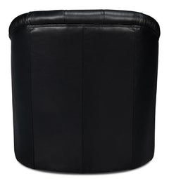 Coolidge Black Leather Swivel Chair - Ornate Home