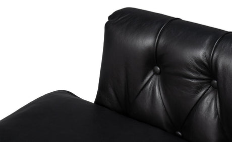 Coolidge Black Leather Swivel Chair - Ornate Home