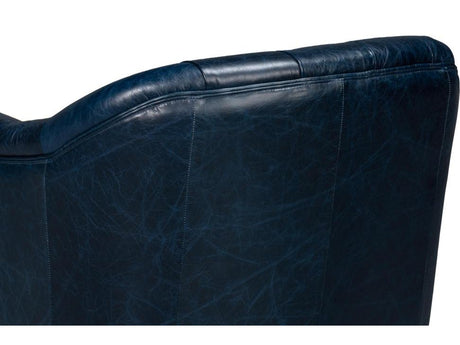 Coolidge Blue Leather Swivel Chair - Ornate Home