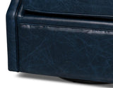 Coolidge Blue Leather Swivel Chair - Ornate Home
