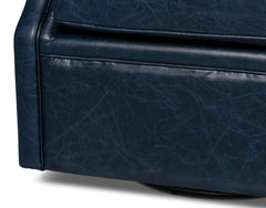Coolidge Blue Leather Swivel Chair - Ornate Home