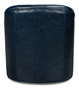 Coolidge Blue Leather Swivel Chair - Ornate Home