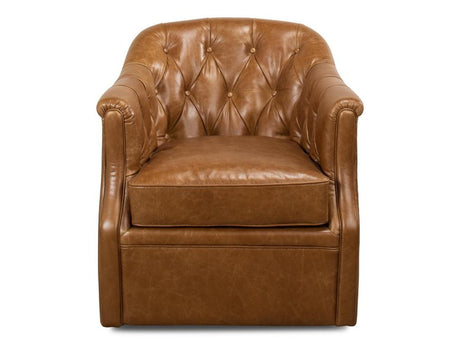 Coolidge Brown Leather Swivel Chair - Ornate Home