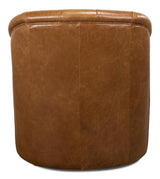Coolidge Brown Leather Swivel Chair - Ornate Home