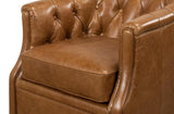 Coolidge Brown Leather Swivel Chair - Ornate Home