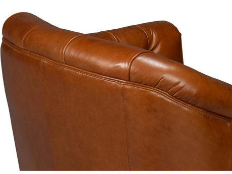 Coolidge Brown Leather Swivel Chair - Ornate Home