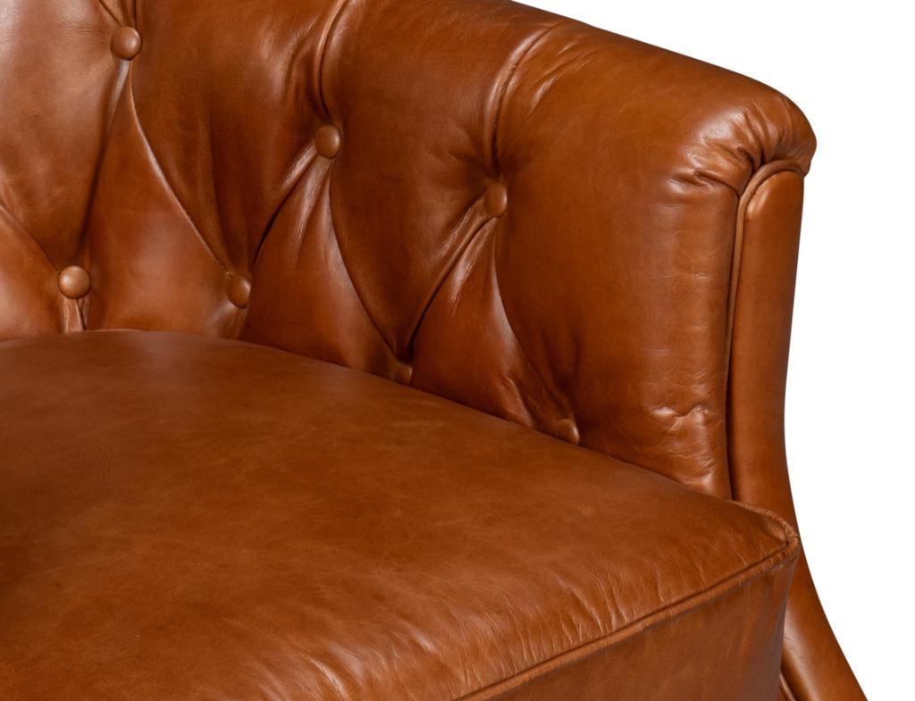 Coolidge Brown Leather Swivel Chair - Ornate Home