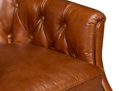 Coolidge Brown Leather Swivel Chair - Ornate Home