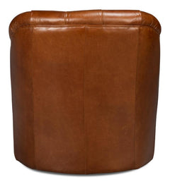 Coolidge Brown Leather Swivel Chair - Ornate Home