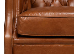 Coolidge Brown Leather Swivel Chair - Ornate Home