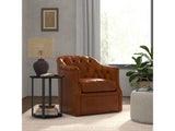 Coolidge Brown Leather Swivel Chair - Ornate Home