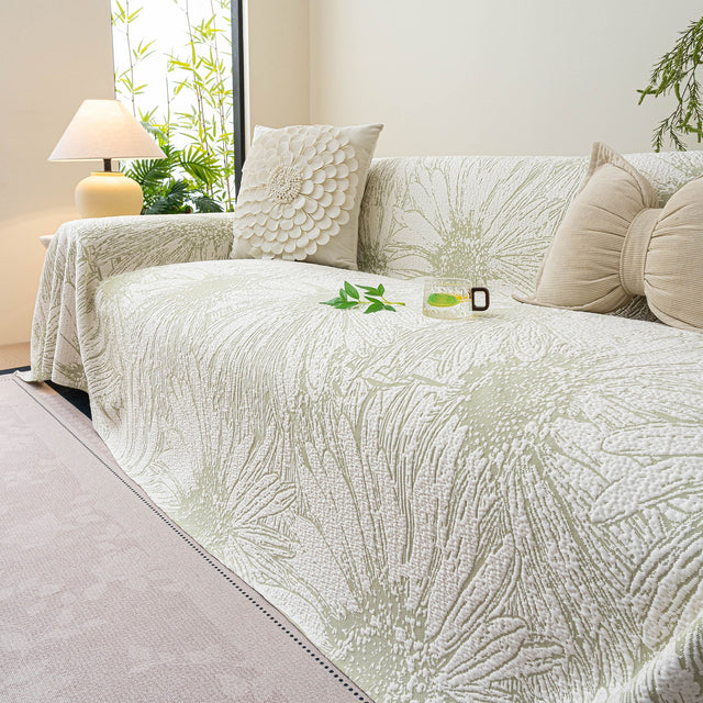 Cooling Botanical Jacquard Couch Cover Decorative Furniture Cover for Loveseat & Sofas - Ornate Home