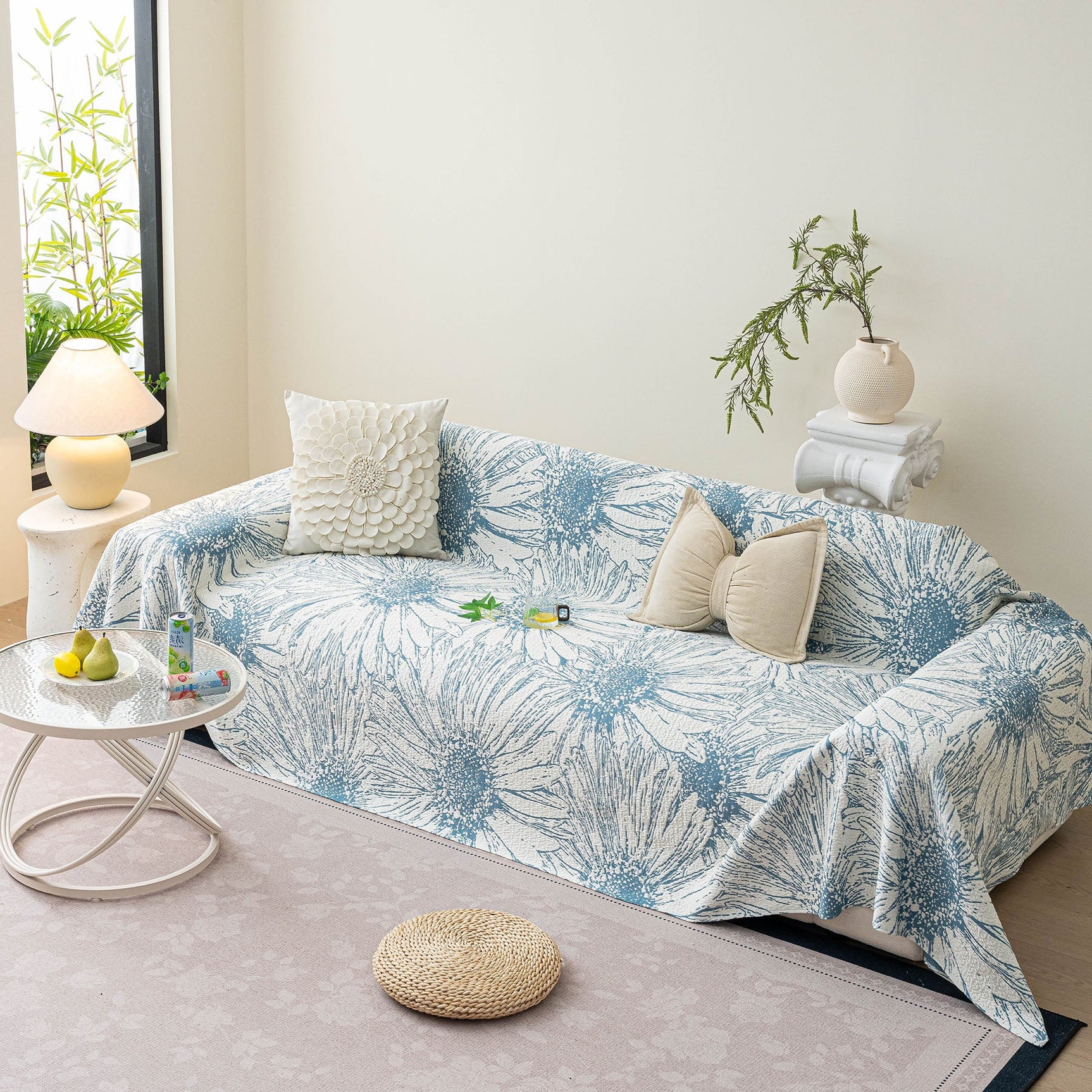 Cooling Botanical Jacquard Couch Cover Decorative Furniture Cover for Loveseat & Sofas - Ornate Home