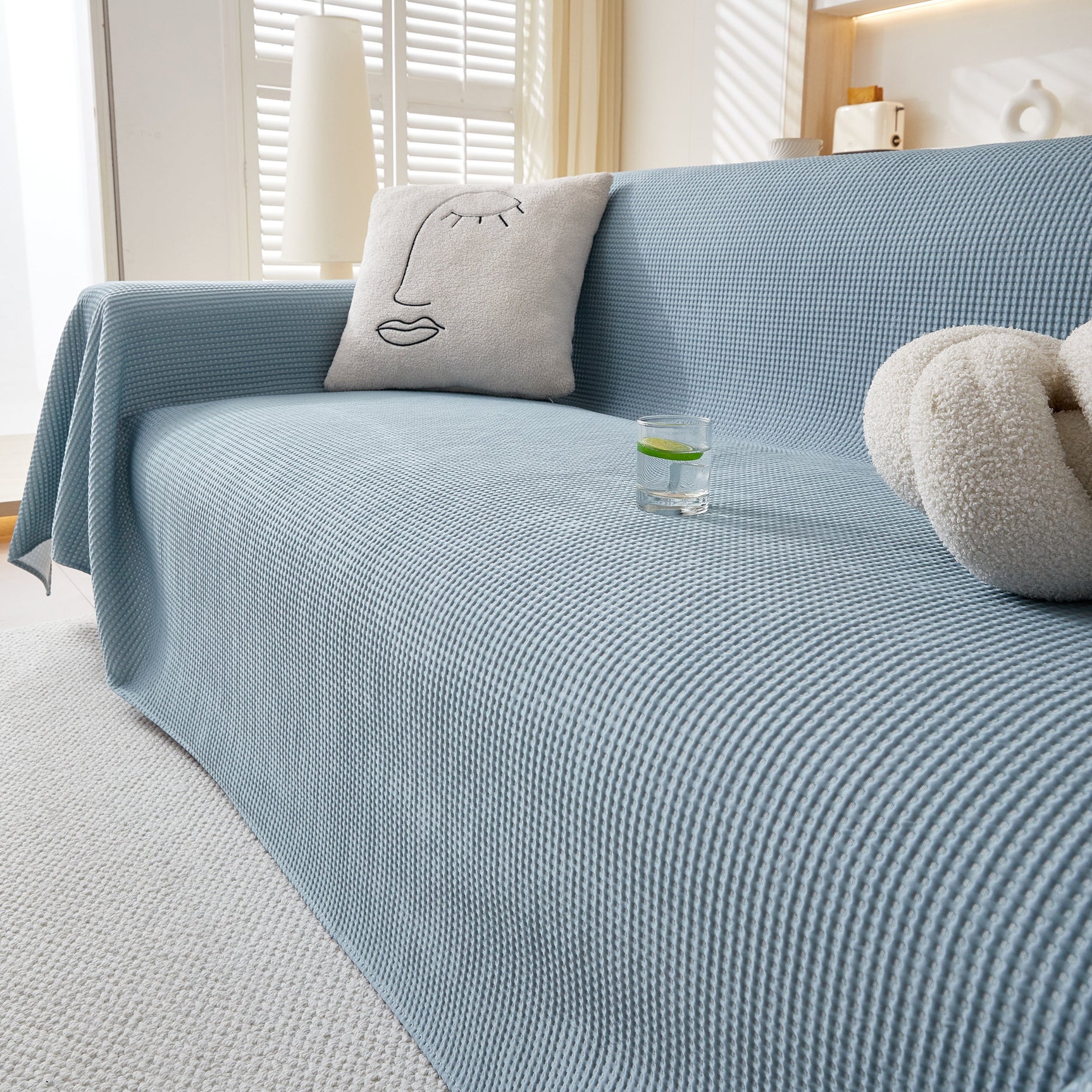 Cooling Comfy Throw Sofa Cover, Textured & Breathable, Multi-Use Decorative Couch Covers for Summer - Ornate Home