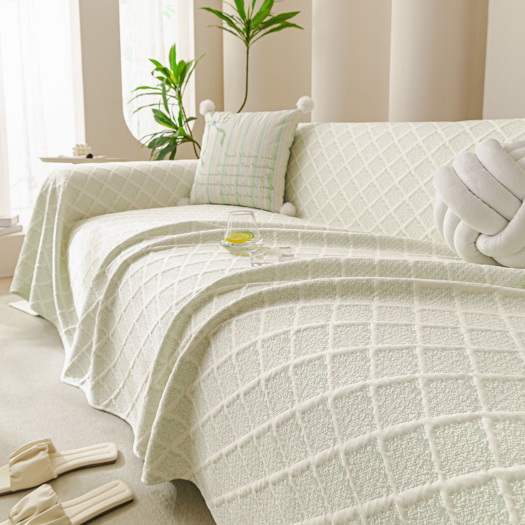 Cooling Couch Cover Throw, Washable Breathable Summer Bed Cover Sofa Protector Covers - Ornate Home