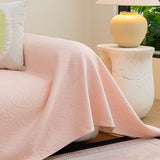 Cooling Embossed Botanical Couch Cover, Soft Ice Silk Furniture Protector for Sofa - Ornate Home