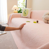 Cooling Embossed Botanical Couch Cover, Soft Ice Silk Furniture Protector for Sofa - Ornate Home
