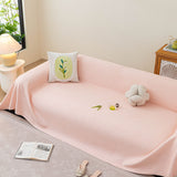 Cooling Embossed Botanical Couch Cover, Soft Ice Silk Furniture Protector for Sofa - Ornate Home